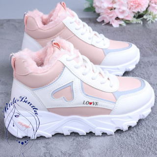 Tenis Botines| Forro Peluche | Diseño LOVE con Corazón